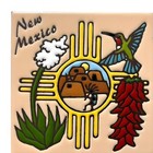 Earthtones New Mexico Ceramic Art Tile Trivet Southwest Kokopelli Design 6 In