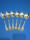 Six  6   Antique 1890   s Sterling Silver  Gorham Tea Spoon Lion Anchor  120 Grams