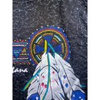 Vintage Native American Shirt Montana Drum Feathers Black Aop Tee 90s Vtg M