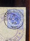 Singapore Straits Settlement Blue Stamp Nice Postmark 1898 Blue Ink Katz Brother
