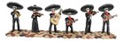 Day Of The Dead Black Mariachi Band Folk Musician Skeleton Figurines Set Of 6