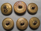 6 Non-dug Post Civil War Buttons