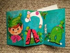 Unused Mid Century Elf Activity Vintage Christmas Greeting Card With Envelope