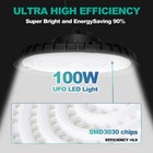 10 Pack 100w Ufo Led High Bay Light Commercial Warehouse Industrial Shop Light