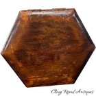 Antique 19th Century Handmade Hexagon Poker Box Set Clay Gambling  Chips