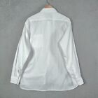 Vintage Christian Dior Shirt Mens 17 5  34-35 White Pinstriped 70s 80s Made Usa