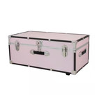 Blush Pink Footlocker Trunk W  Wheels Storage Chest Travel Luggage College Dorm