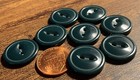 Set Of 8 Vintage Nos Glossy Dark Green Plastic Cat Eye Buttons 3 4  19mm 14828