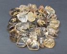 Citrine Rune Stone Set   Velvet Storage Pouch  elder Futhark Runes 