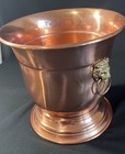 Vintage Taurus Copper Metal Ice Bucket Wine champagne Cooler W  Ring Handles