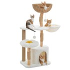Pawz Road Solid Wood Flower Cat Tree Scratching Post Modern Cat Tower Luxury Toy