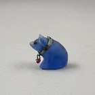 Antique Czech Glass Blue Dog W  Collar Cracker Jack Charm