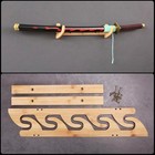 Bamboo Wall Mount Samurai Sword Katana Holder Stand Hanger Assembly Rack 1 4tier