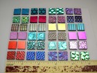 Assorted Set Of 48 Pcs  Patterned Etched Dichroic Glass Cbs Coe 90 Fusing Supply