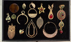 Lot Of 15 Vintage   Costume Gold Tone Charms   Pendants     Owl  Crescent Moon