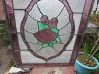 Vintage  Stained Glass Window Panel Decorative  Wall Art  Outdoor Art  Salvage