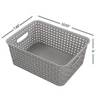 6-pack Grey Woven Plastic Storage Baskets  Organizing Bins Light Grey