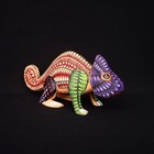 Beautiful Oaxacan Wood Carving Chameleon Alebrije  Mexican Folk Art 