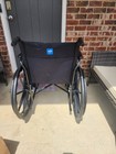 Medline Manual Wheelchair Black Adjustable Footrests Wheel Locks Steel Adult