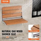 Wall Mounted Shower Seat Oak Wood Foldable 440 Lbs Safety Seat Durable Design