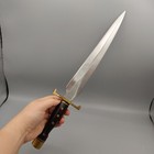 Vtg Custom Arkansas Toothpick Knife Dagger W  Sheath 19  Walnut brass Handle 12 