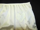 Ivory Carole Nylon Size 7 Brief Style Lace Heart Applique