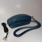 Pac tel Landline Telephone Push Button Blue With Black Cord Desk Phone Vintage