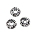 30 80pcs Antique Silver Tone 2mm Hole Spacer Bead  Rondelle  Disc Beads Ggs434