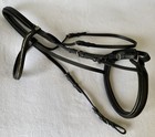 Schockemohle Gently Used Padded Black Full Horse Bridle crank Nose crystal Brow