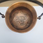 Vintage Hand Hammered Copper Cauldron Pot With Iron Handle And Feet 5 5 Inch