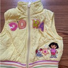 Nick Jr Dora The Explorer Kids Yellow Excellent Quilted Puffer Vest Size 3t