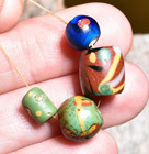 Antique Venetian Assorted Lampwork Trail Decorated Beads  African Trade