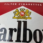 Vintage Marlboro Cigarette Sign - Porcelain Tobacco Gas Pump Store Sign