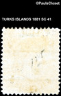 Turks Islands 1881 Sc 41 Queen Victoria 6p Olive Brown Mhm F vf