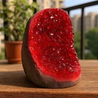 Large Red Geode Quartz Cluster 300g Crystal Healing Reiki Stone Home Decor Gift