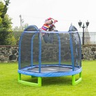 7 Ft My First Trampoline Hexagon Arch Netted Backyard Entertained Ages 3-10 Kids