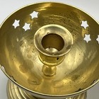 Vintage Pair Of Brass Star Cut Out Luminary Candlesticks Candle Holders