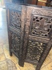 Antique Octagonal Carved Wooden Folding Anglo Indian Side Table Stand