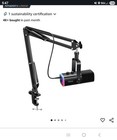 Fifine Ampligame Am8t Black Dynamic Microphone Kit For Streaming   Gaming - New