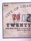 1862 20 Cents City Of Charleston Sc Obsolete Civil War Era Currency Bank Note