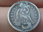 1850-1859 Seated Liberty Silver Dime- Ornate Love Token  Flower 