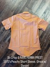 Deadstock Perma-prest 70s 70   s Vintage Peach Sears Men   s Dress Shirt 46 Chest M