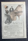 1903 Mag Ad Original Angelus Piano Wilcox   White Pretty Victorian Lady