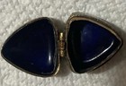 Cloisonn   Enamel Brass Mini Trinket Pill Box Floral Hinged Heart 1990   s Vintage