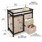 Modern Baby Changing Table With Hamper And Baskets Espresso Ecru Nursery Storage
