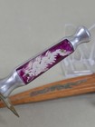 Vintage Japanese Stiletto Dagger Dragon Boot Knife Leather Sheath Dirk Blade