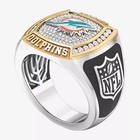 True Fans Fine Jewelry Miami Dolphins Men s 1   Carat White Moissanite 925 Silver