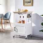 Rolling Kitchen Island Cart Utility Trolley Cabinet Storage Microwave Stand