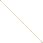 14k Solid Yellow Gold 3mm Classic Cable Chain Heart Double Strand Bracelet