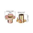M10x18mm T-nuts 4 Pronged Tee Nut Carbon Steel Threaded Inserts For Wood 48pcs